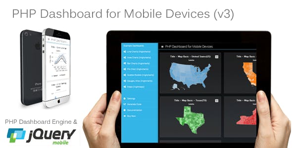 PHP Dashboard v3 (for mobile devices - 100% source code included)