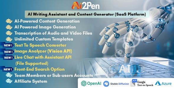 Ai2Pen – AI Writing Assistant and Content Generator (SaaS Platform)