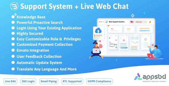 Support System-Live Web Chat & Client Desk & Ticket Help Desk