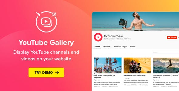 YouTube Plugin – WordPress YouTube Gallery