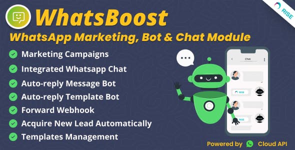 WhatsBoost - WhatsApp Marketing, Bot & Chat Plugin for Rise CRM