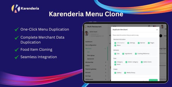 Karenderia Menu Clone