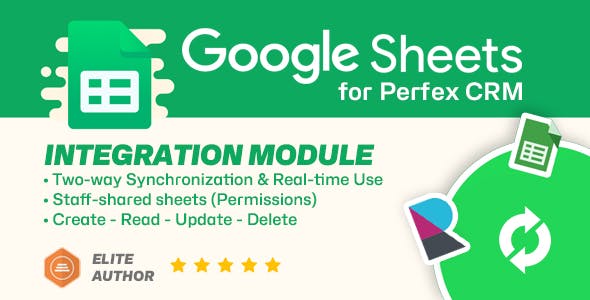 Google Sheets module for Perfex CRM - Two-way Spreadsheets Synchronization