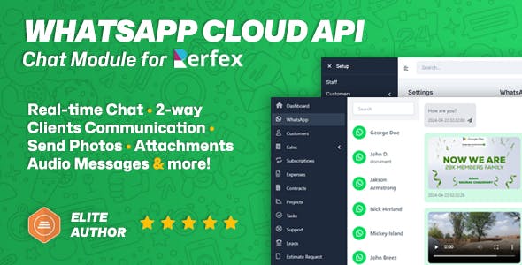 WhatsApp Official Cloud API chat module for Perfex CRM