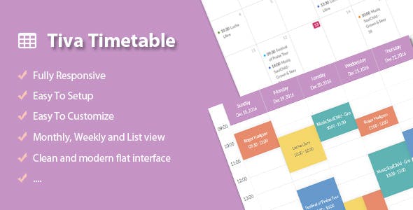 Tiva Timetable For PHP