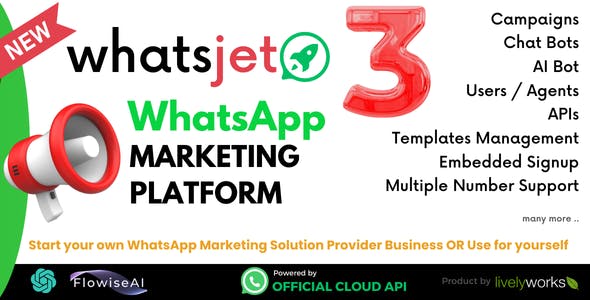 WhatsJet SaaS - A WhatsApp Marketing Platform with Bulk Sending, Campaigns, Chat Bots & CRM