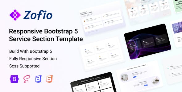 Zofio - Responsive Bootstrap 5 Service Section Template